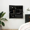 Image de vidaXL Armoire à bijoux avec miroir murale noir 375x10x67 cm 353221