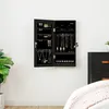 Image de vidaXL Armoire à bijoux avec miroir et éclairage LED mural noir 353248