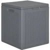 Image de vidaXL Boîte de rangement de jardin gris PP rotin 90 L 364059