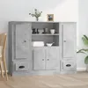 Image de vidaXL Buffets 3 pcs gris béton bois dingénierie 3185315