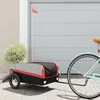 Image de vidaXL Remorque de vélo noir et rouge 30 kg fer 94034
