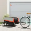 Image de vidaXL Remorque de vélo noir et orange 45 kg fer 94047