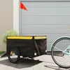 Image de vidaXL Remorque de vélo noir et jaune 45 kg fer 94092