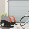 Image de vidaXL Remorque de vélo noir et orange 30 kg fer 94138