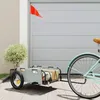 Image de vidaXL Remorque de vélo gris tissu oxford et fer chariot de vélo chariot de vélo remorque de vélo pour enfants poussette 94161