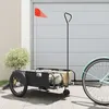 Image de vidaXL Remorque de vélo noir tissu oxford et fer 94199
