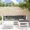 Image de vidaXL Salon de Jardin avec Coussins 5 pcs Canapé avec Dossier et Accoudoir Ensemble de Meubles avec Table Basse Patio 3185802