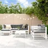 Image de vidaXL Salon de Jardin 7 pcs Canapés avec Repose-pied Ensemble de Meubles avec Table Basse Patio Terrasse Rustique Blanc 3186236