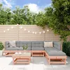 Image de vidaXL Salon de Jardin 7 pcs Canapés avec Repose-pied Ensemble de Meubles avec Table Basse Patio Terrasse Rustique Bois 3186408