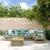 Image de vidaXL Salon de Jardin 6 pcs Canapés avec Repose-pied Ensemble de Meubles avec Table Basse Patio Terrasse Rustique Bois 3186451