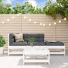 Image de vidaXL Salon de Jardin 4 pcs Canapés avec Repose-pied Ensemble de Meubles avec Table Basse Patio Terrasse Rustique Blanc 3186495