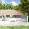 Image de vidaXL Salon de Jardin 8 pcs Canapés avec Repose-pied Ensemble de Meubles avec Table Basse Patio Terrasse Rustique Blanc 3186579