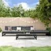 Image de vidaXL Salon de Jardin 4 pcs Banc avec Dossier Ensemble de Meubles avec Table Basse Patio Terrasse Rustique Noir Bois 3186596