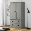 Image de vidaXL Garde-robe VIGO gris 90x55x170 cm bois massif de pin armoire de rangement organisateur de garde-robe armoire 353165