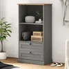 Image de vidaXL Bibliothèque VIGO gris 60x35x1145 cm bois massif de pin 353186