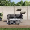 Image de vidaXL Salon de jardin avec coussins 3 pcs blanc acier ensemble de salon ensemble de salon extérieur ensemble de mobilier 3186814