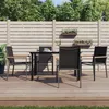 Image de vidaXL Chaises de jardin lot de 4 noir 55x615x90cm textilène et acier 3187085