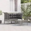 Image de vidaXL Salon de Jardin avec Coussins 3 pcs Ensemble de Meubles de Terrasse Mobilier dExtérieur Canapé de Patio Moderne