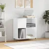 Image de vidaXL Armoire à disques blanc brillant 845x38x89cm bois dingénierie 831766