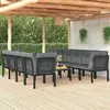 Image de vidaXL Salon de Jardin 9 pcs Ensemble de Meubles de Terrasse Mobilier dExtérieur Chaise de Patio Moderne Noir et Gris 3187735