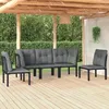 Image de vidaXL Salon de Jardin 5 pcs Ensemble de Meubles de Terrasse Mobilier dExtérieur Chaise de Patio Moderne Noir et Gris 3187736