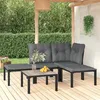 Image de vidaXL Salon de Jardin 5 pcs Ensemble de Meubles de Terrasse Mobilier dExtérieur Chaise de Patio Moderne Noir et Gris 3187742