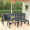 Image de vidaXL Salon de Jardin 5 pcs Ensemble de Meubles de Terrasse Mobilier dExtérieur Chaise de Patio Moderne Noir et Gris 3187748