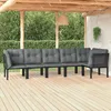 Image de vidaXL Salon de Jardin 6 pcs Ensemble de Meubles de Terrasse Mobilier dExtérieur Chaise de Patio Moderne Noir et Gris 3187755