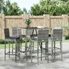 Image de vidaXL Ensemble de Bar de Jardin avec Coussins 7 pcs Mobilier de Terrasse avec Table et Tabouret Ensemble de Meubles 3187646