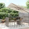 Image de vidaXL Ensemble de bar jardin 9 pcs gris poly rotin/bois massif acacia ensemble de table de bar ensemble de pub ensemble 3187689