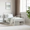 Image de vidaXL Cadre de lit métal avec tête de lit-pied de lit blanc 90x200 cm 352638