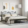 Image de vidaXL Cadre de lit métal sans matelas et tête de lit noir 180x200 cm 353443