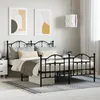 Image de vidaXL Cadre de lit métal sans matelas avec pied de lit noir 140x190cm 353457