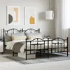 Image de vidaXL Cadre de lit métal avec tête de lit-pied de lit noir 183x213 cm 353462