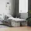 Image de vidaXL Cadre de lit métal avec tête de lit-pied de lit blanc 90x200 cm 353499