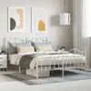 Image de vidaXL Cadre de lit métal sans matelas et pied de lit blanc 140x190 cm 353506