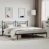 Image de vidaXL Cadre de lit métal avec tête de lit noir 200x200 cm 353544