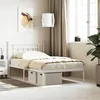 Image de vidaXL Cadre de lit métal sans matelas et tête de lit blanc 107x203 cm 353582