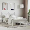 Image de vidaXL Cadre de lit métal avec tête de lit blanc 140x200 cm 353587