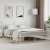 Image de vidaXL Cadre de lit métal sans matelas et tête de lit blanc 160x200 cm 353589