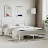 Image de vidaXL Cadre de lit métal sans matelas et tête de lit blanc 180x200 cm 353590