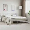 Image de vidaXL Cadre de lit métal sans matelas et tête de lit blanc 200x200 cm 353593