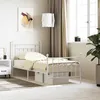 Image de vidaXL Cadre de lit métal avec tête de lit-pied de lit blanc 90x200 cm 353597