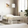 Image de vidaXL Cadre de lit métal avec tête de lit-pied de lit blanc 107x203cm 353600