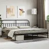 Image de vidaXL Cadre de lit métal sans matelas avec tête de lit noir 200x200cm 353642