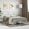 Image de vidaXL Cadre de lit métal avec tête de lit blanc 120x200 cm 353682