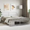Image de vidaXL Cadre de lit métal avec tête de lit blanc 200x200 cm 353691