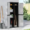 Image de vidaXL Armoire de rangement dextérieur gris et noir 65x37x165 cm PP 364200