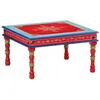 Image de vidaXL Table basse rouge bois de manguier massif peint à la main 353766