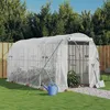 Image de vidaXL Serre avec cadre en acier blanc 8 m² 4x2x2 m polytunnel serre à cadre froid serre pour tomate serre de jardin 3188028